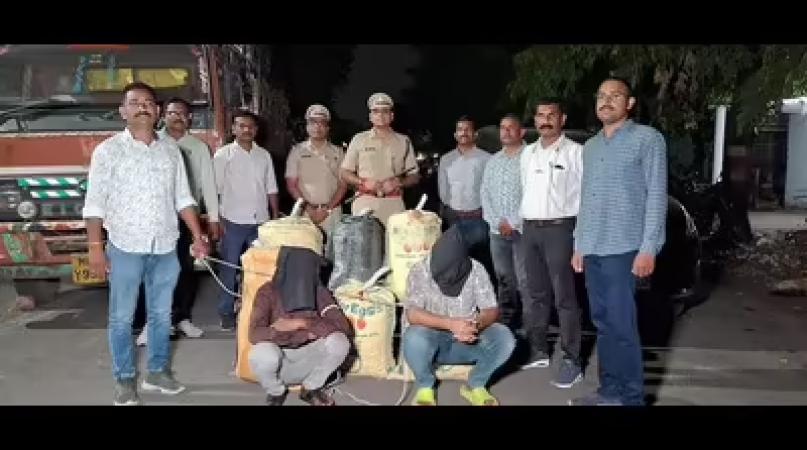 Nagpur Police seized 108 kg ganja worth ₹27 lakh at Chikhli Chowk, Two arrested